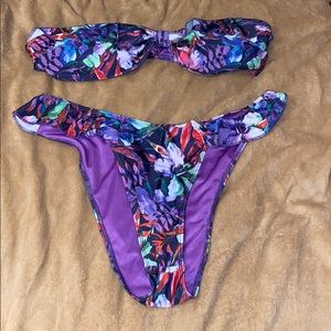 Brand New Icon Swim Purple Floral 2 piece